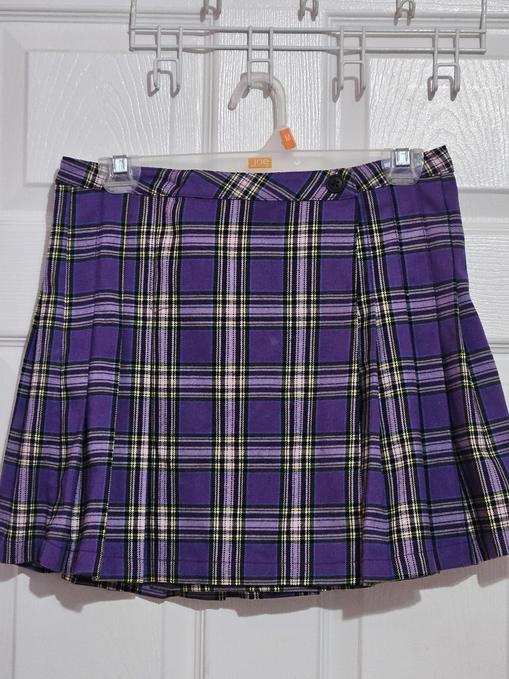 Simons Purple Plaid Pleated Mini Skirt